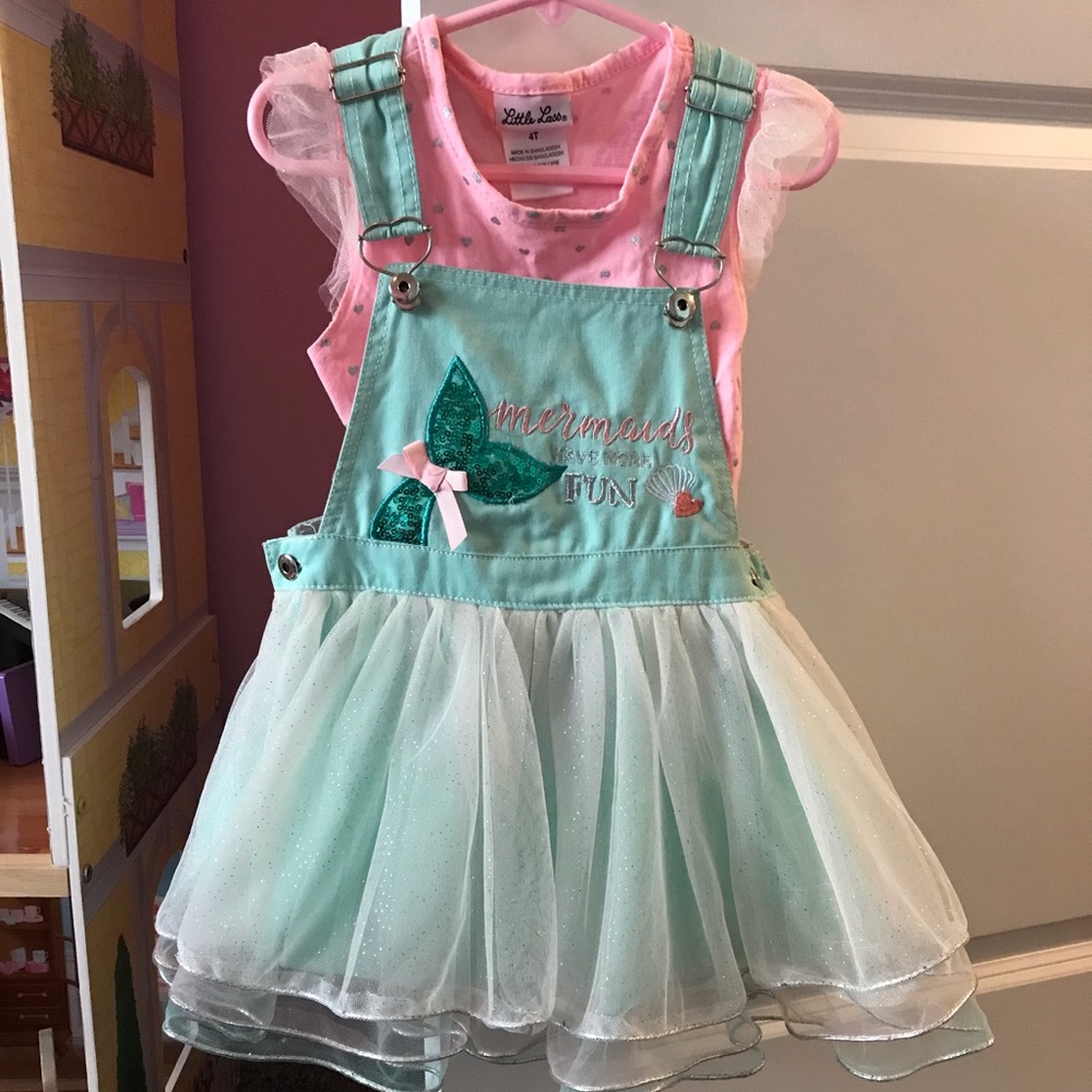 Little Lass Overall Jean skirt dress